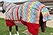 HILASON 1200D Winter Waterproof Poly Horse Hood Turnout Neck Blanket Belly Wrap Rainbow Zigzag | Blankets for Horses
