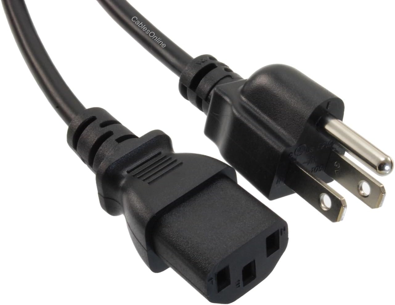 CablesOnline 12-Pack 1ft. Short 3-Conductor PC Power Cord, 18AWG NEMA 5-15P to IEC-60320-C13 Cable, PC-111-12