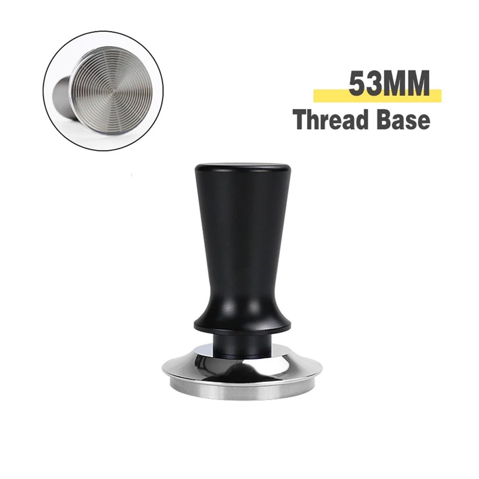 Prensador De Café De Presión Constante (51 Mm, 53 Mm, 58 Mm, Calibrado, 13,6 Kg), Compatible Con Delonghi Y Breville. Accesorios For Cafeteras Espresso Y Herramientas De Barista.(Black 53mm Thread)