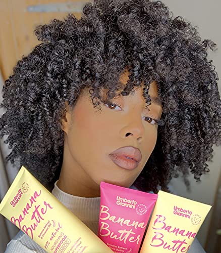 Umberto Giannini Banana Butter Nourishing Superfood Shampoo & Conditioner Set, Vegan & Cruelty Free Moisturising Formula For Dry, Textured Or Frizzy Hair #TOP2