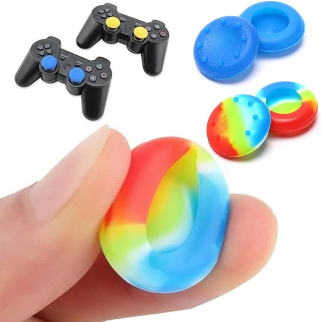 24 Multicolor Silicone Controller Thumb Grips for Xbox One Series X/S, PS5, PS4, PS3, PS2, Xbox 360, One Controller Accessories