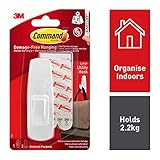 Command Large Utility Hook, Pack of 1 Hook and 2 Adhesive Strips, White - Damage Free Hanging - Holds up to 2.2kg - Image 2