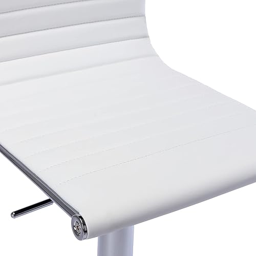 Miniatura 7 de Juego de 3 taburetes de bar giratorios de piel sintética para mostrador, modernos taburetes de bar ajustables para cocina, isla, desayuno, bar,