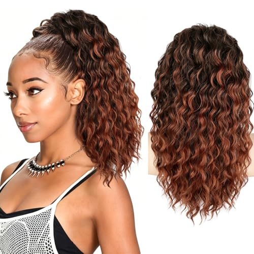 SHNMIN Ponytail Extension,Curly Drawstring Ponytail Extension for Women