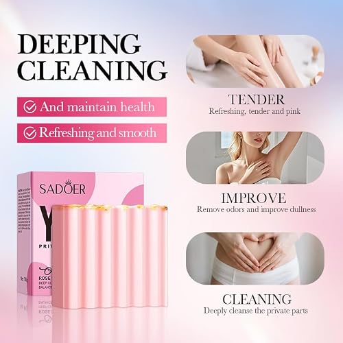 Natural Rose Yoni Bar Soap for Women, PH Balanced Intimate Care Feminine Wash with Real Rose Petals & Calendula, Premium Aircraft Box Packaging & Foaming Net, Multi-Pack Options YONI BAR — view 6