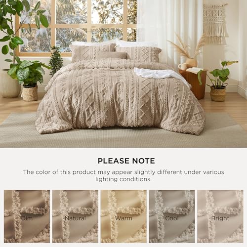 Bedsure Tufted Boho Comforter Set - Boho Bedding Comforter Set, Farmhouse Shabby Chic Embroidery Bed Set, Soft Jacquard Comforter for All Seasons - Image 10