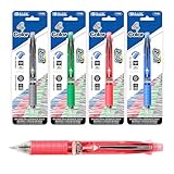 BAZIC Products 4 + 1 Ballpoint Pen + Mechanical Pencil w/Soft Grip, Bold Point 1.0 mm, 0.7mm Lead, Assorted Colors Inks, Smooth Writing, 4-Pack