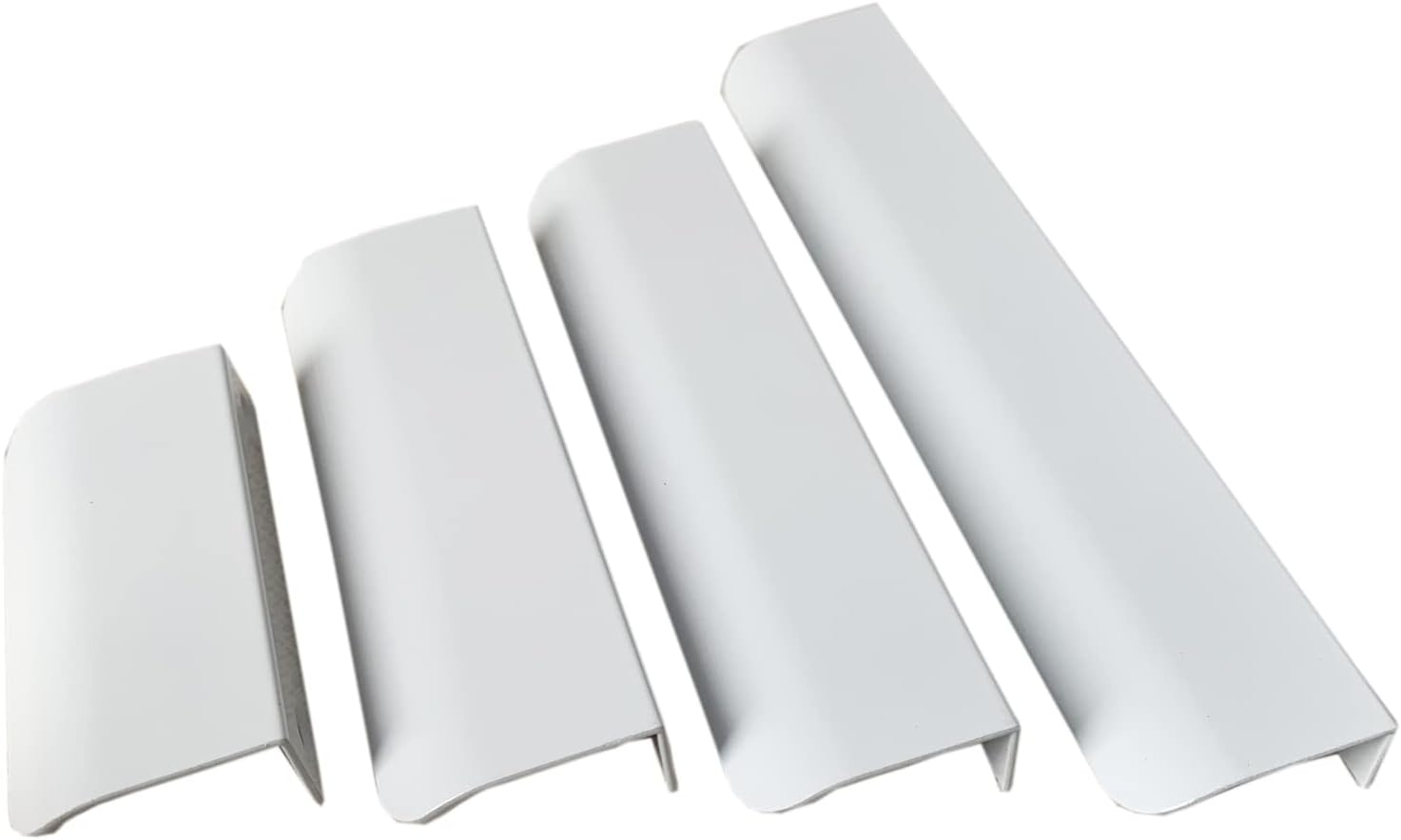 Concealed Handles for Kitchen Cabinets, Pack of 2 Cabinet Handles, Aluminium Bright White, Invisible Kitchen Handles, Door Handle, Drawer Handles, Handles for Wardrobe, Bedroom