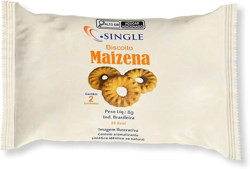 Biscoito Maizena Sachê - Single - Caixa com 180 Unidades de 8g
