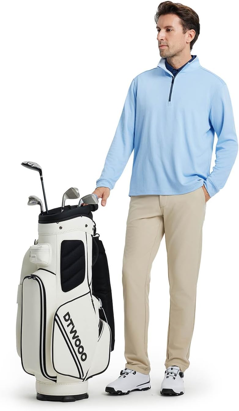 Men's Quarter Zip Golf Pullover Men Mock Neck Sweatshirts Dry Fit Long Sleeve Performance Wicking 1/4 Zip Pullover - Image 7