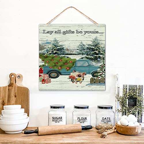 Décoration murale en bois peint élan et nains pour table rustique de Noël