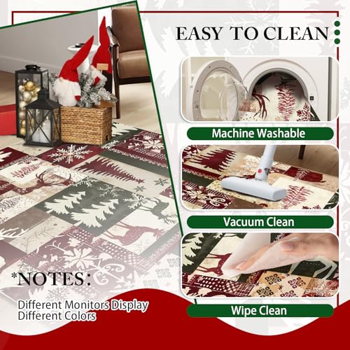 Tapete navideño lavable 2x3 pies antideslizante miniatura 3