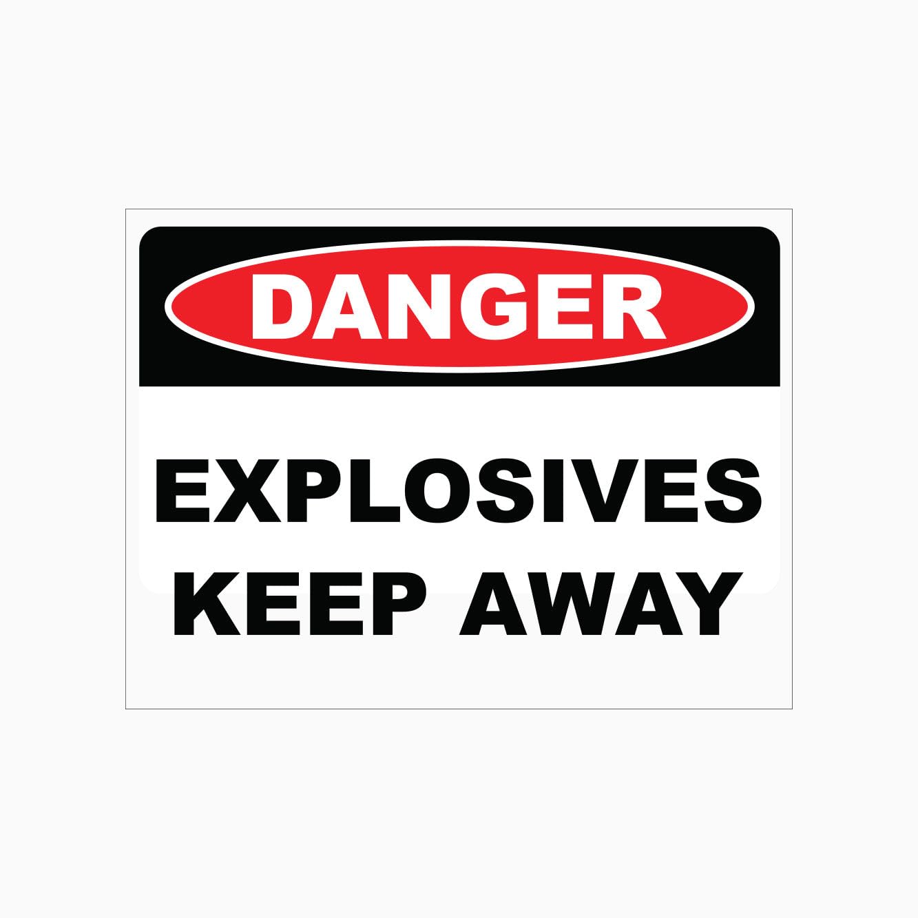 DANGER EXPLOSIVES KEEP AWAY Sign, 12x8 Inch Metal Tin Sign, High Risk Warning for Explosive Goods Storage and Handling Zones