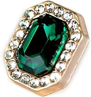 Vista 4 de Botones de costura de diamantes de imitación verde esmeralda 20 piezas - 12X10mm, 1/2