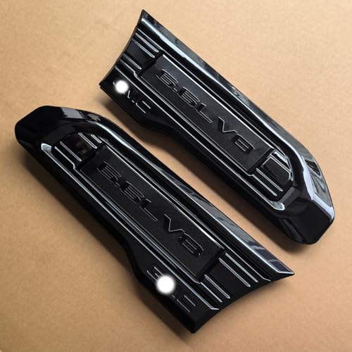 Image of 2pack OEM 2020-2023 6.6L V8 Vent Emblem Right Left 3D Nameplate Badge Replacement for Sierra 2500HD 3500HD 84586295 84586296 (Gloss Black)