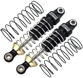 Aluminum 6061-T6 Front Or Rear Adjustable Spring Damper Shock Absorber 52mm for Traxxas 1:18 TRX4M Ford Bronco Crawler 97074-1 / TRX4M Land Rover Defender 97054-1 Upgrades - Black