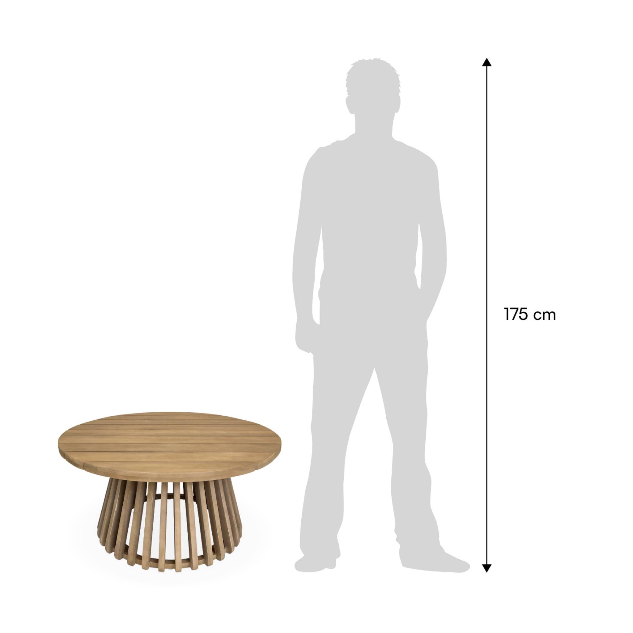 sweeek - Table Basse de Jardin Ronde en Bois d'acacia. intérieur/extérieur Ø80cm
