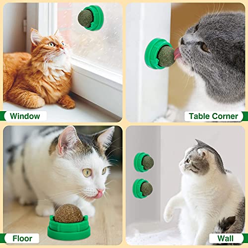 Sinrobo 3 Pack Catnip Balls, Catnip Ball For Cats Wall, Edible Kitty Toys For Cats Lick, Safe Healthy Kitten Chew Toys thumb #3