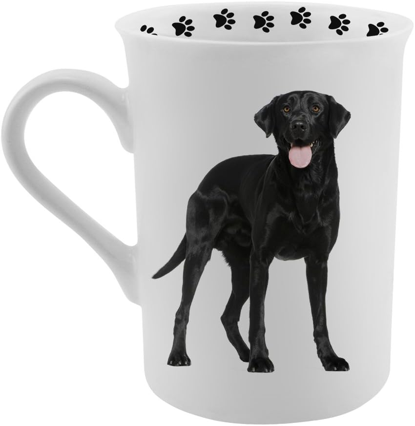 Dimension 9 Black Labrador Coffee Mug, White