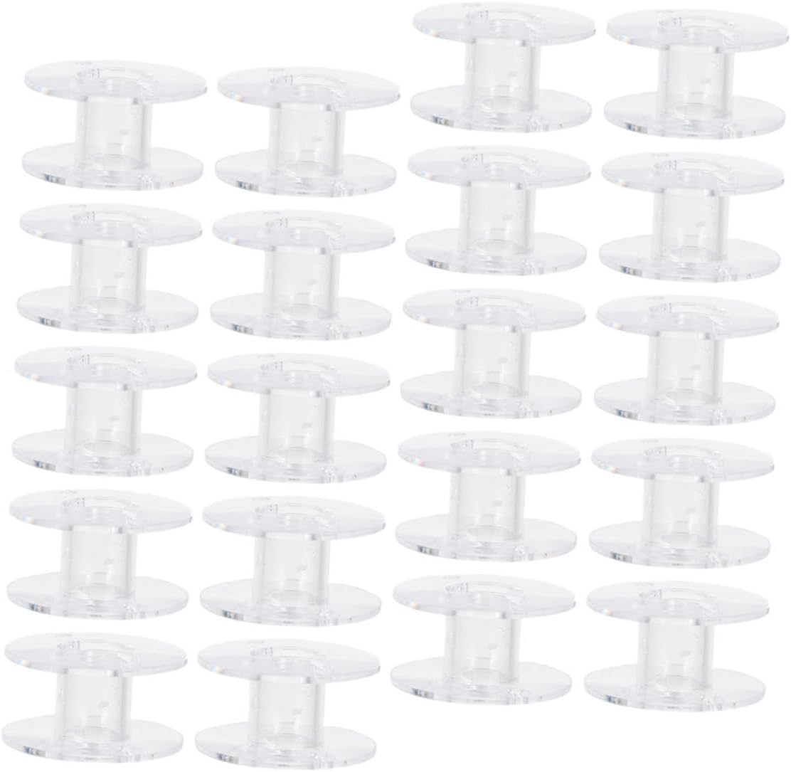 NUOBESTY 60pcs Plastic Bobbin Sewing Machine Accessories for Cobbler Thread Spool Organizer for Home Sewing Embroidery Machine