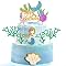 Mermaid Cake Topper Set - Glitter Seaweed & Mermaid Decorations For Birthday Cakes, Cupcakes, Under The Sea Party