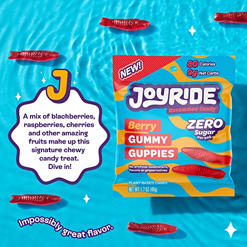 Joyride Zero Sugar Keto Gummies, Berry Gummy Guppies – Sugarfree Candy With 6G Net Carbs – Keto Candy, Low Calorie Snacks – Vegan Gummy Candy With No Sugar Alcohols (Zero Sugar, 1.7Oz (Pack Of 8)) #TOP3