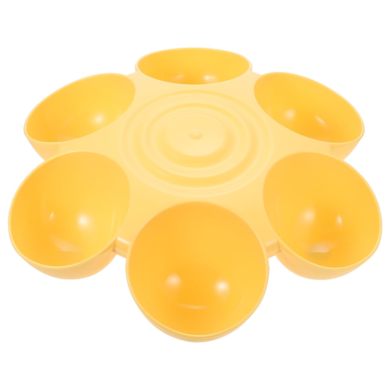 popetpop cat food bowl with 6 bowls - pet feeder for kitten puppy, multi cat feeder, multiple feeder for indoor s, feeding station for food and water (yellow)