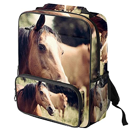 Sac à dos ordinateur portable imprimé cheval pour femme et homme
