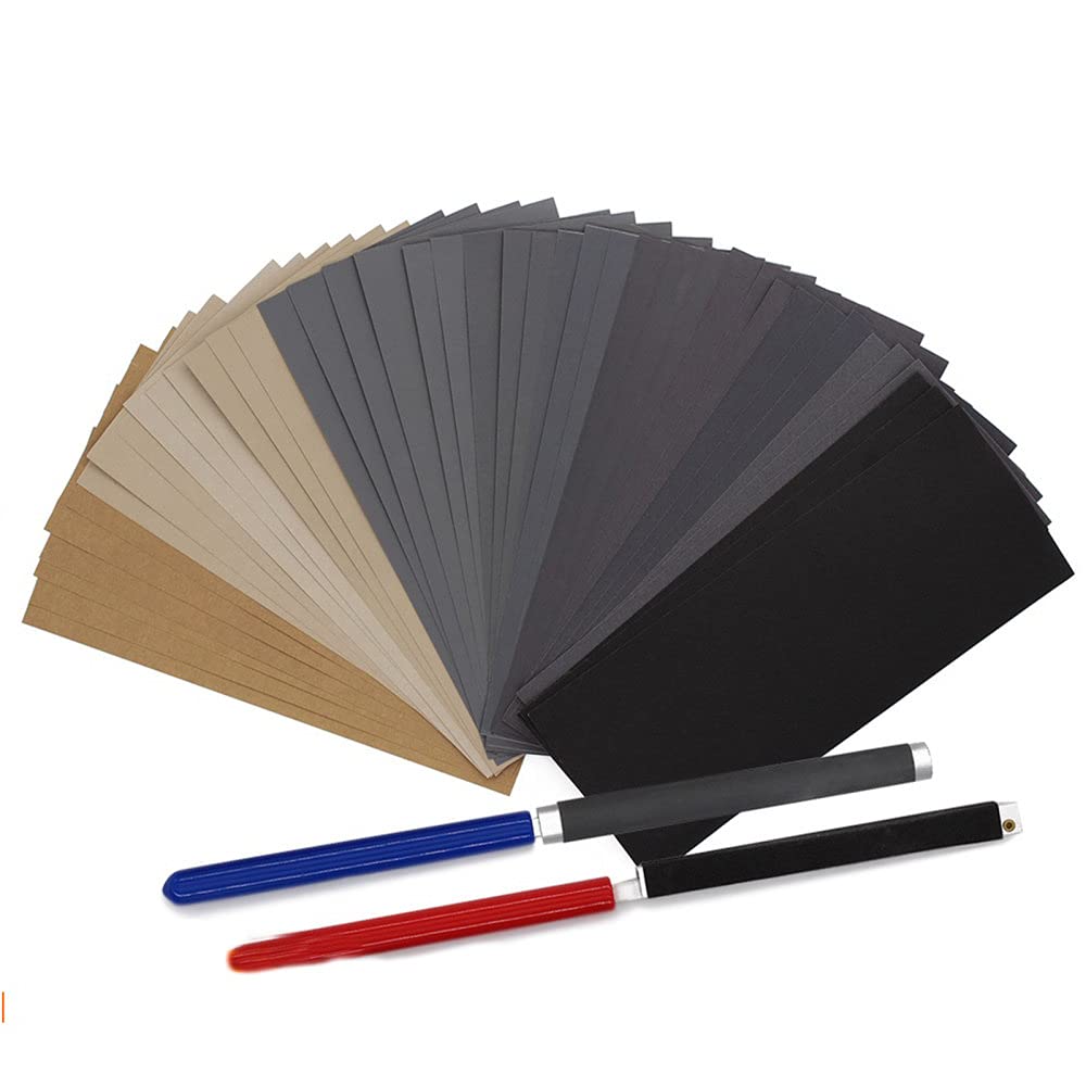 9x3.6 pouces papier abrasif étanche sec et humide 320 à 10000 support de papier abrasif à grains assortis pour bois bijoux en plastique polissage des métaux