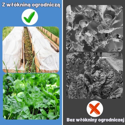 2 x 5 m Ciężki ręcznik ogrodniczy biały, 35 g/m2 Koc do roślin włókninowych wielokrotnego użytku, kaptur ochrona warzyw zima do ogrodu ptaków owadów