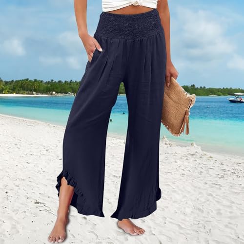 Pantalon d'été élégant en lin noble et finitions soignées