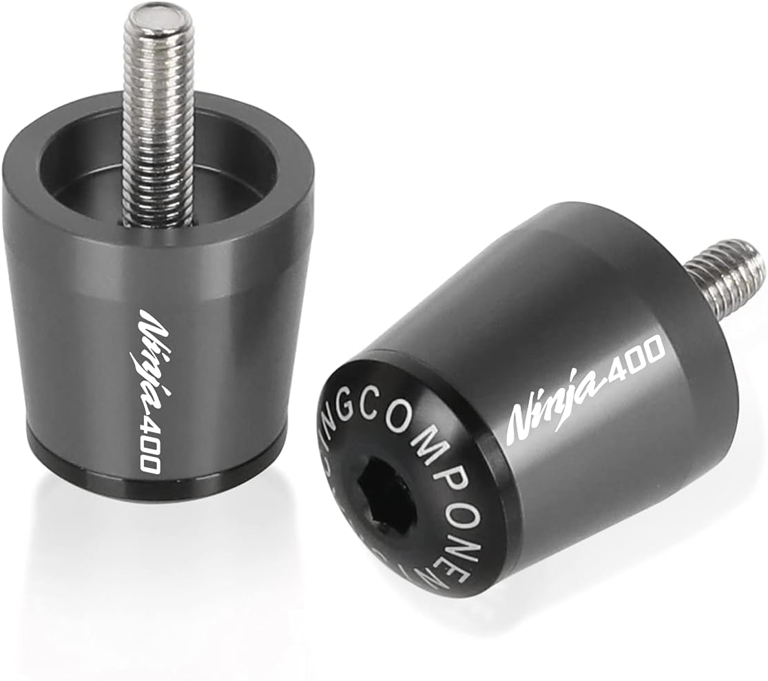CNC Alu Motorcycle Handlebar Grips Ends Caps Ends Caps for Ninja 400 2018-2021 Gray