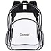 Gemeer Clear Backpack, Security Transparent backpack With Reinforced Straps - Suitable for School, Security, Sporting Events (Black)