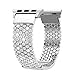 Apple Watch Bands 38mm, Soft CZ Crystal Chain Strap Replacement Band With Adjustable Magnet Metal Clasp for iWatch Series 0 1 2 and Version 2015 2016, Silver (Silver)