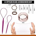 Teenitor Bobby Pins Hair Pins Hair Net Kit, 227 Bobby Pins for Women U Shaped Hair Pins, Hair Nets for Buns Spiral Pins, Hair Ties and 2 Hair Styling Tools for Women Girls Dance Ballet Brown - Image 2