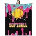 Hillsuren Softball Ice Cream Drip Blanket 50 x 60 Softball Sports Blanket Throw Ice Cream Stuff Team Gifts for Ball Lovers Players Home Decor Halloween Christmas Thanksgiving Gift