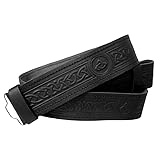 VARIETOS Scottish Kilt Belt – Genuine Leather – Traditional Highland Belt with Celtic Buckle...