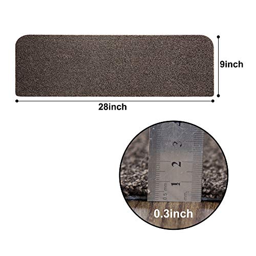 Cosy Homeer Stair Treads Non-Slip Carpet Mat 28Inx9In Indoor Stair Runners For Wooden Steps, Stair Rugs For Kids And Dogs, 100% Polyester Tpe Backing 10Pcs,Brown,Protect Floor #TOP2