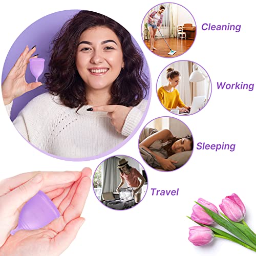Menstrual Cups Super Soft And Flexible Period Cups Reusable Wear For 12 Hours Tampon And Pad Alternative 1 Storing And Sterilizing Cup For Set Of 2 Menstrual Cups #TOP6