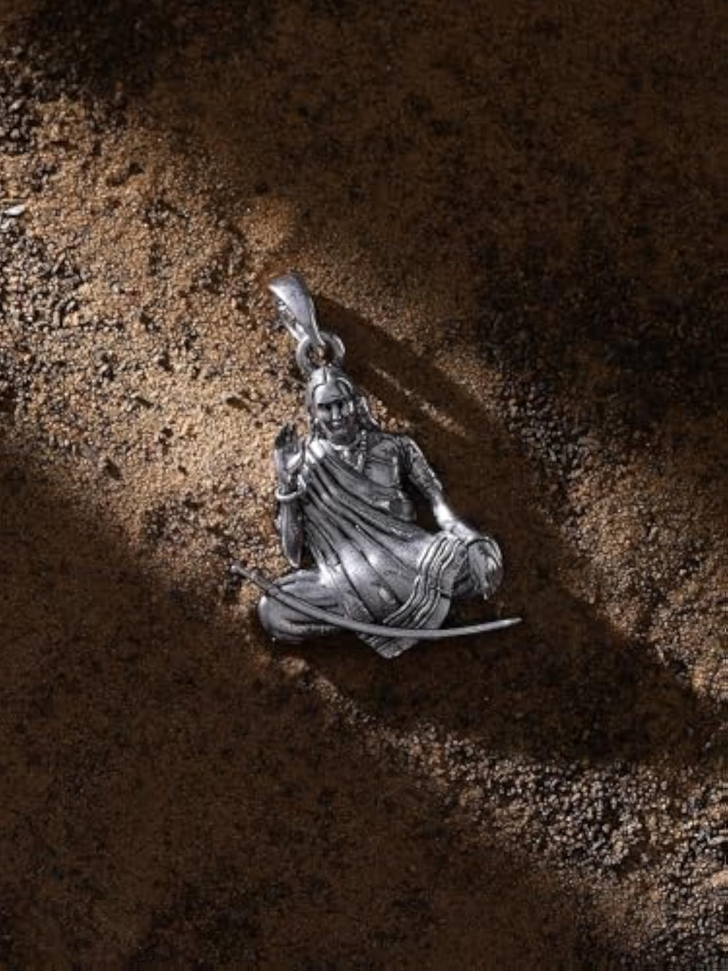 925 Sterling Silver Seated Mogal Maa Pendant, Protective Necklace