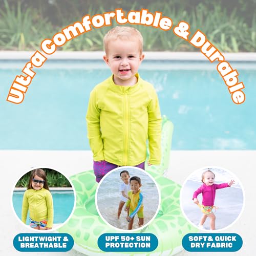 Image of SwimZip UPF 50+ Long Sleeve Rash Guard for Boys' and Girls' - Baby, Toddler, Kids