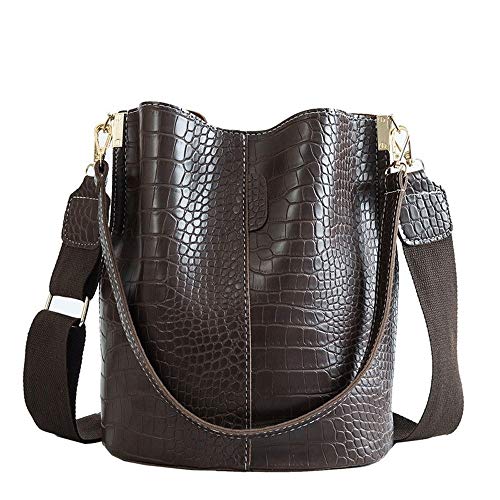 ETZRYSYB Bolsos de hombro para mujer, bolso cruzado para mujer, bolso de hombro para mujer, bolsos de lujo de piel sintética (marrón)