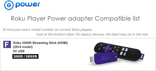 Miniatura 7 de T POWER Cable de alimentación USB para Roku Express, Streaming Stick, HDMI 3500 3500XB, Google Chromecast V1, V2 2015, diseñado para alimentar tu