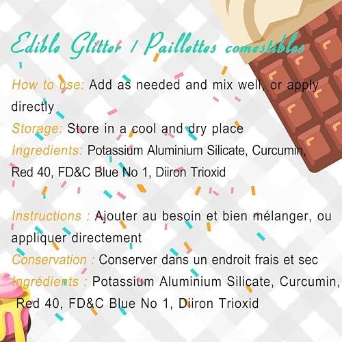 Edible Glitter Spray - 20g Luster Dust Edible Glimmer Powder for Sparkling Cocktails, Cake, Cupcakes, Wine, Beverage - Food Grade Shimmer Dust Powder for Baking, Drinks, Cookies Decoration (Silver) — view 7