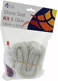 Stove Rope Door Seal Wood Log Burner Fire Glass Glue Adhesive 3 Metres / 100ml (Rope Thickness: 10mm)