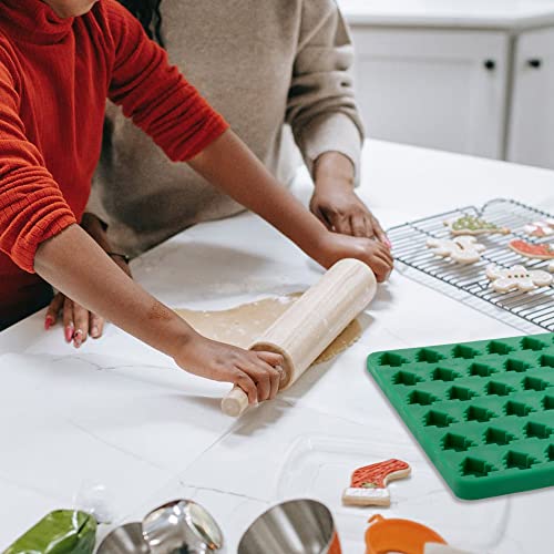 2 Pieces Christmas Gummy Candy Silicone Molds 72 Holes Xmas Tree Shaped Chocolate Candy Mold With 2 Droppers For Chocolate Gummy Candy Ice Cube Diy Making #TOP4