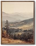XOCUUI Autumn Mountain Scenery Wall Art Fall Forest Tree Landscape Poster, Moody Autumn Landscape Posters, Decor Office Farmhouse Bathroom, 8'X10' Unframed