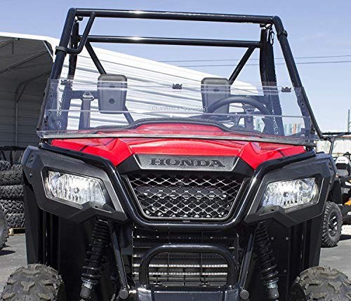Clearly Tough Honda Pioneer 500 / 520 Windshield - Full Folding -Scratch Resistant- Ultimate In Sxs Versatility! Easy On And Off. Full To Half In Seconds *Premium Poly W/ Scratch Resistant Hard Coat #TOP3