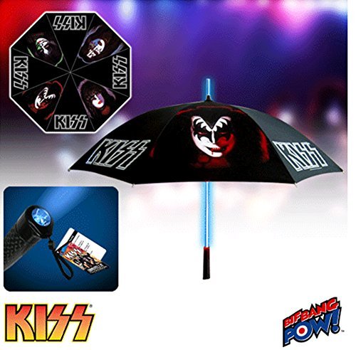 KISS Retro Umbrella with Light-Up Tube and Flashlight Handle