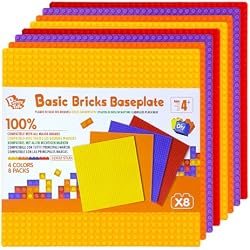 لوحة أساسية كلاسيكية من Pairez Toys، ألواح أساسية مربعة مقاس 32x32، ألواح مسطحة للبناء عليها، قاعدة للطاولات والحصائر والمزيد، متوافقة مع جميع العلامات التجارية الكبرى، ألعاب STEM لعمر 4+ عامًا (أصفر وأحمر)